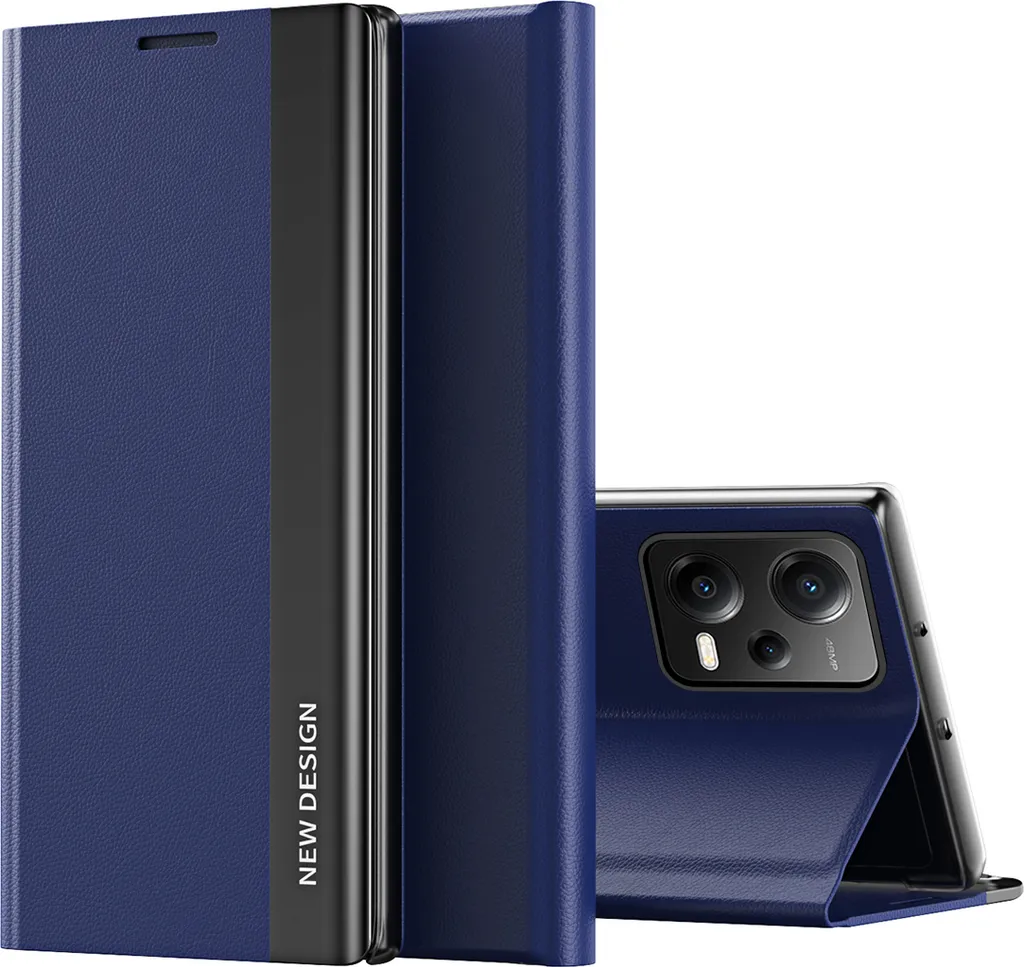 Xiaomi Poco X5 Custodia Blu Scuro: Protezione Magnetica in Finto Cuoio