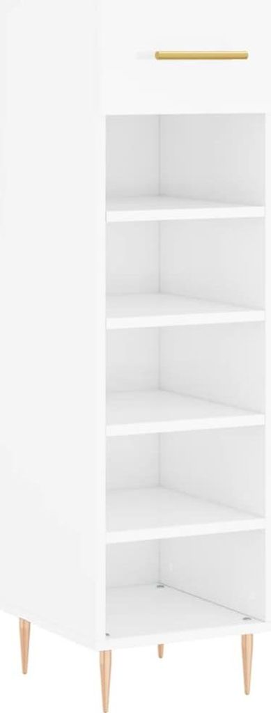 vidaXL Schuhschrank Hochglanz-Weiß 30x35x105 cm Holzwerkstoff