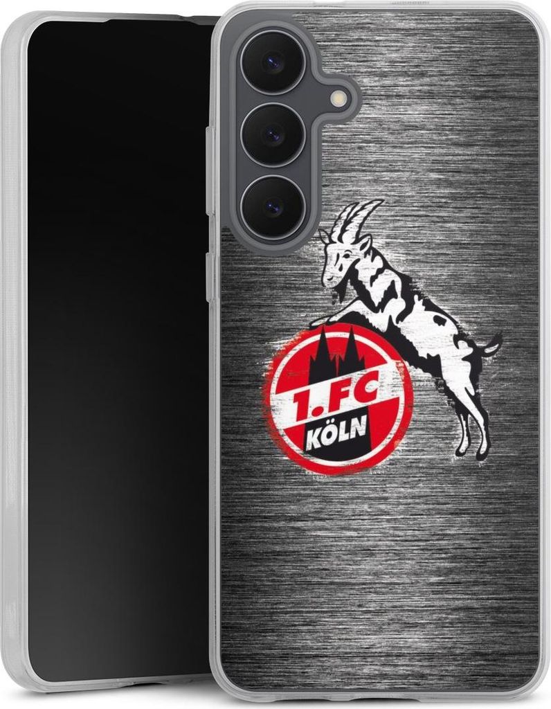 DeinDesign Handyhülle für Samsung Galaxy S25 FE Silikon Hülle Case Smartphone Schutzhülle 1. FC Köln Metallic Look Offizielles Lizenzprodukt