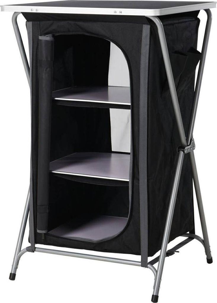 Mobile da campeggio pieghevole 60 x 97 cm nero Immagine del prodotto 