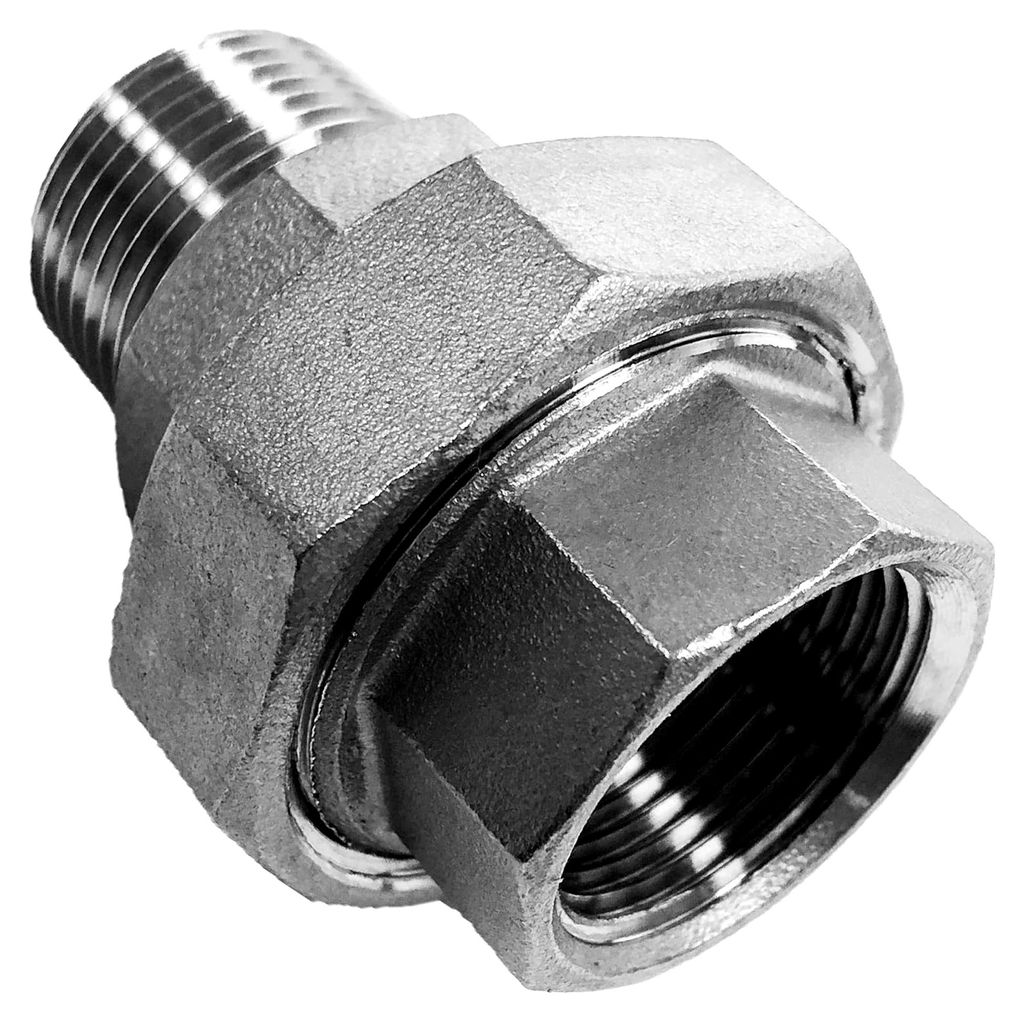 Konisch dichtende Verschraubung aus V4A Edelstahl mit 1/4" Zoll Innen- und Außengewinde