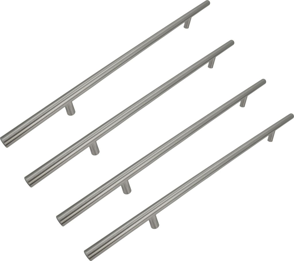 4er-Set Edelstahl Möbelgriff Reling 256 mm in gebürstetem Matt-Silber – Elegante und funktionale Möbelbeschläge für Küche, Wohnzimmer und S...