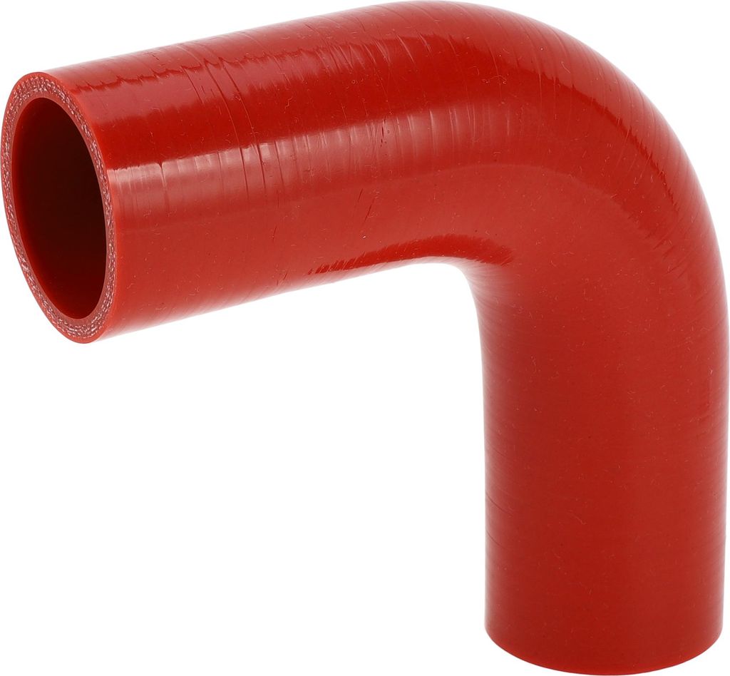 1 Stück 45mm/1,77" ID 120mm/4,72" Länge 90 Grad Roter Autosilikonschlauch Kühlmittelschlauch Universal