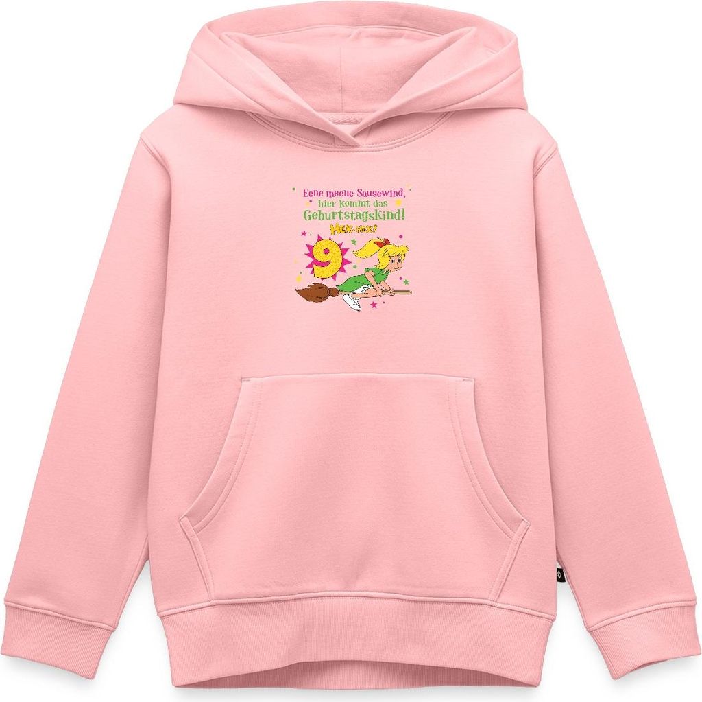 Spreadshirt Bibi Blocksberg Geburtstagsdesign 9 Jahre Kinder Premium Hoodie, 134/140 (8 Jahre), Rosa