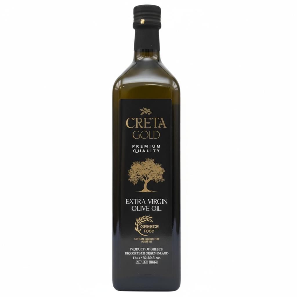 CRETA GOLD Olivenöl Kreta 1 Liter - Kaltgepresst Extra Virgin Olive Oil - Extra Nativ Oliven Öl aus Griechenland - Griechisches Speiseöl, 100% K...