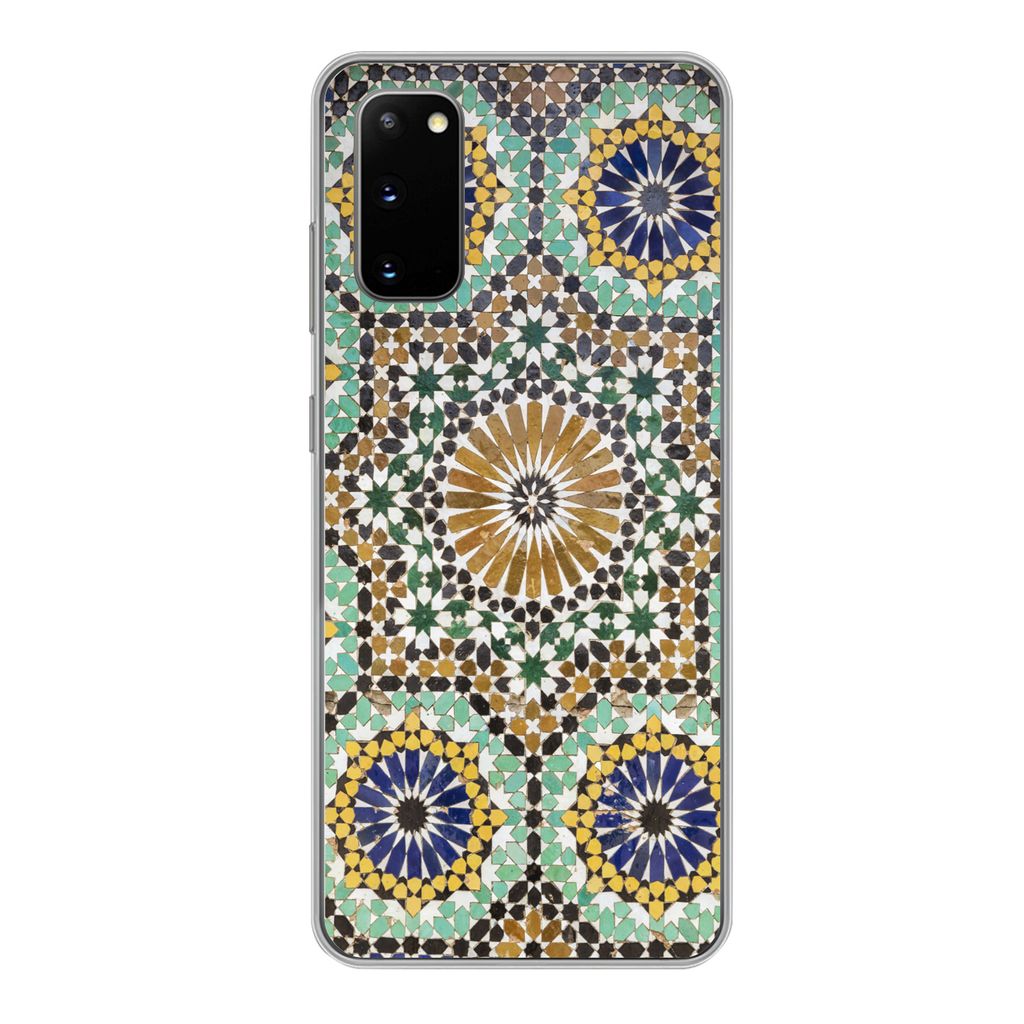 MuchoWow Handyhülle Schutzhülle Hülle für Samsung Galaxy S20 Eine Nahaufnahme eines marokkanischen Mosaiks Silikon Softcase Handy Hülle - Bild