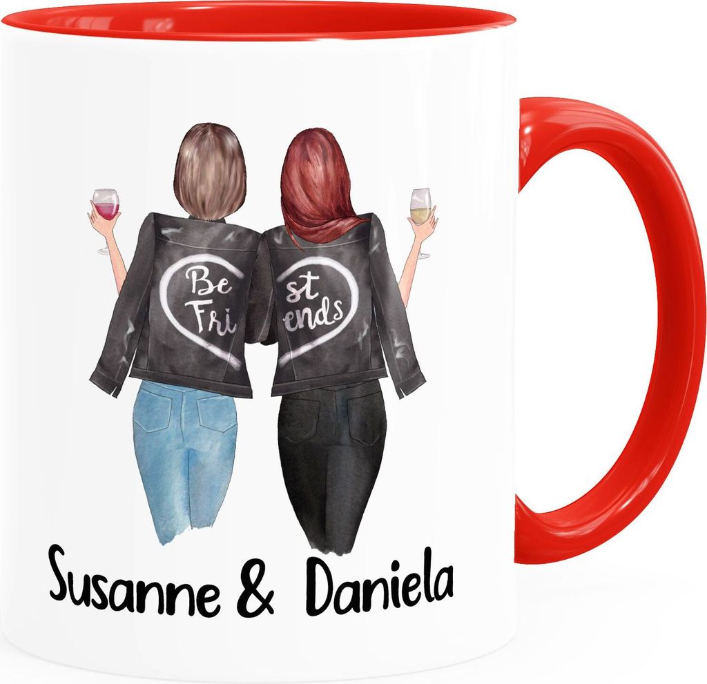 Tasse Beste Freundin personalisiert persönliche Geschenke Freundschaft Frauen Best Friends BFF SpecialMe rot Keramik-Tasse