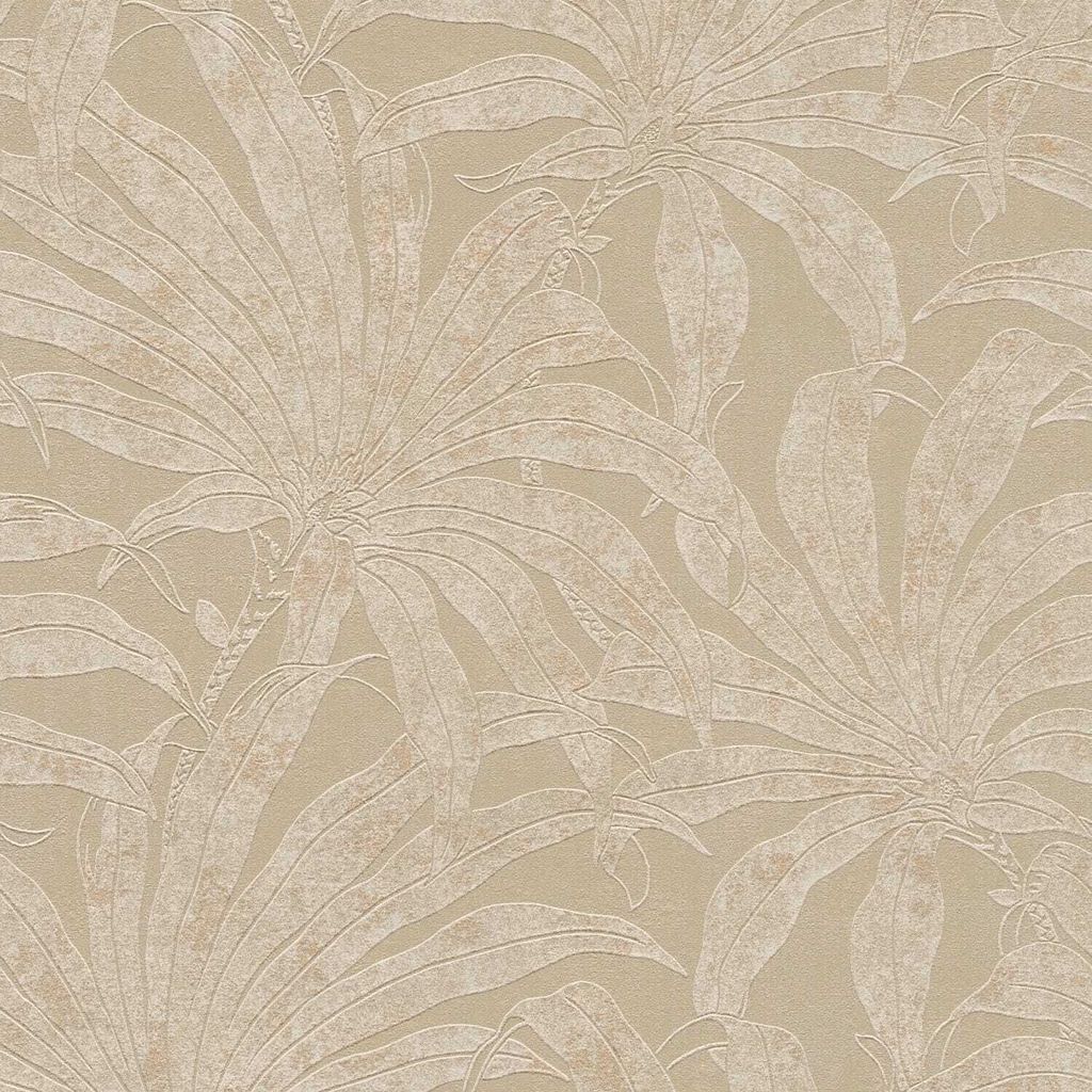 Profhome 395014-GU Natur Tapete Dschungel schimmernd grau weiß gold 5,33 m2