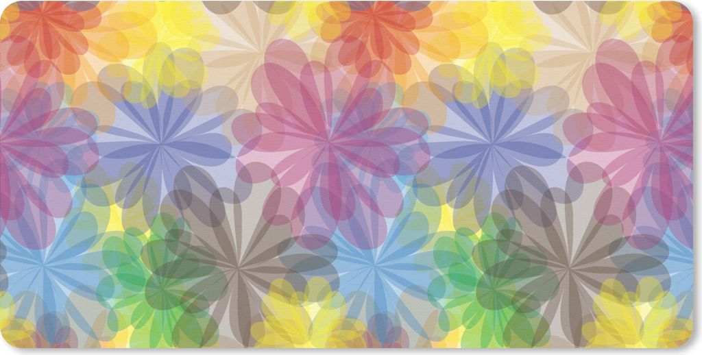 MuchoWow Schreibtischunterlage Regenbogen - Blumen - Abstrakt - Muster 80x40 cm - XXL Mauspad - Gaming Mauspad