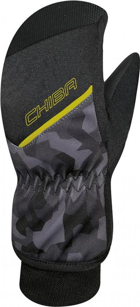 CHIBA Snow Flash Mitten - wasserdichte Winter-Fahrradhandschuhe, Größe 4, Tarn/neong