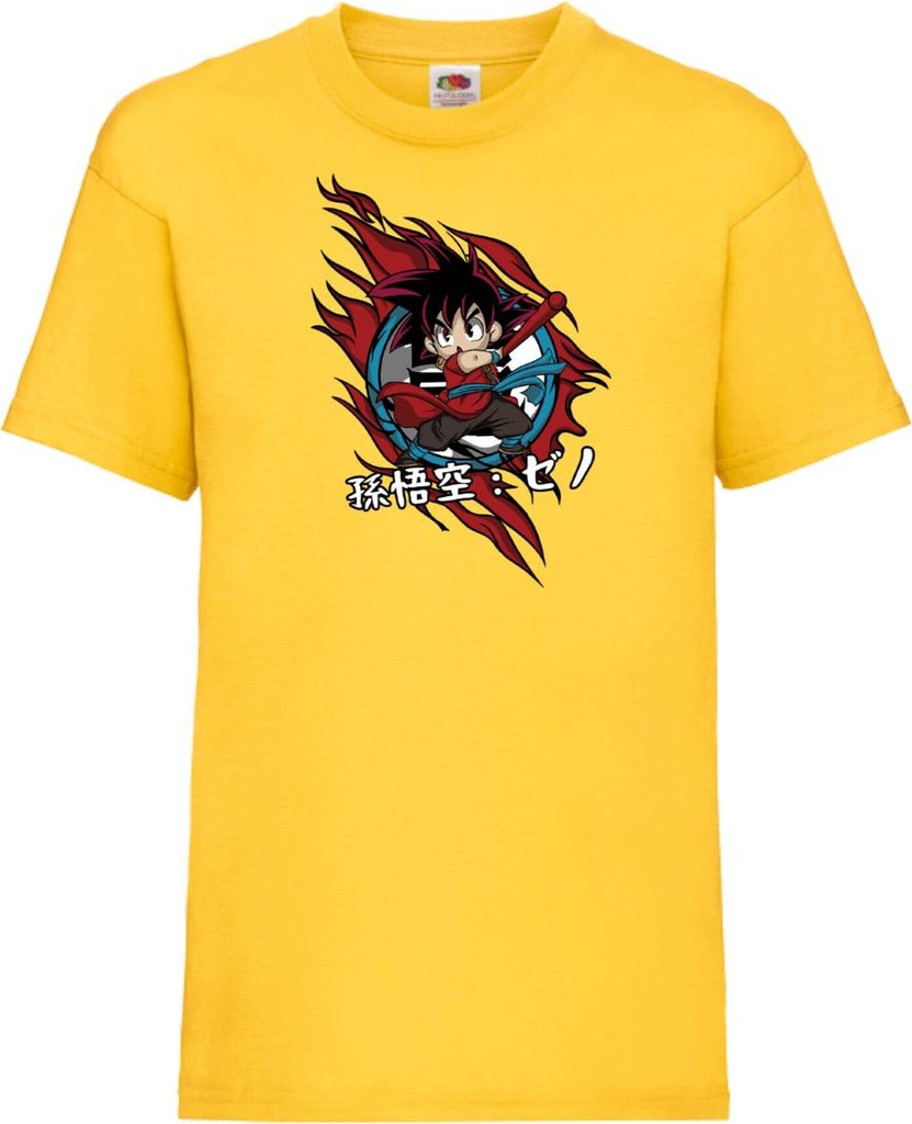 Kinder T-Shirt Dragon Anime Manga Ball Z Goku Chibi Goku Chibi, 12-13 Jahr - 152 / Gelb