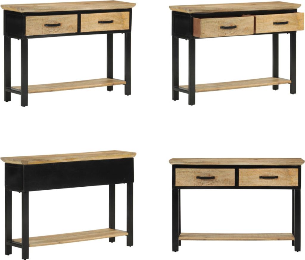 vidaXL Konsolentisch 110x30x75 cm Raues Massivholz Mango - Konsolentisch - Konsolentische - Tisch - Flurtisch