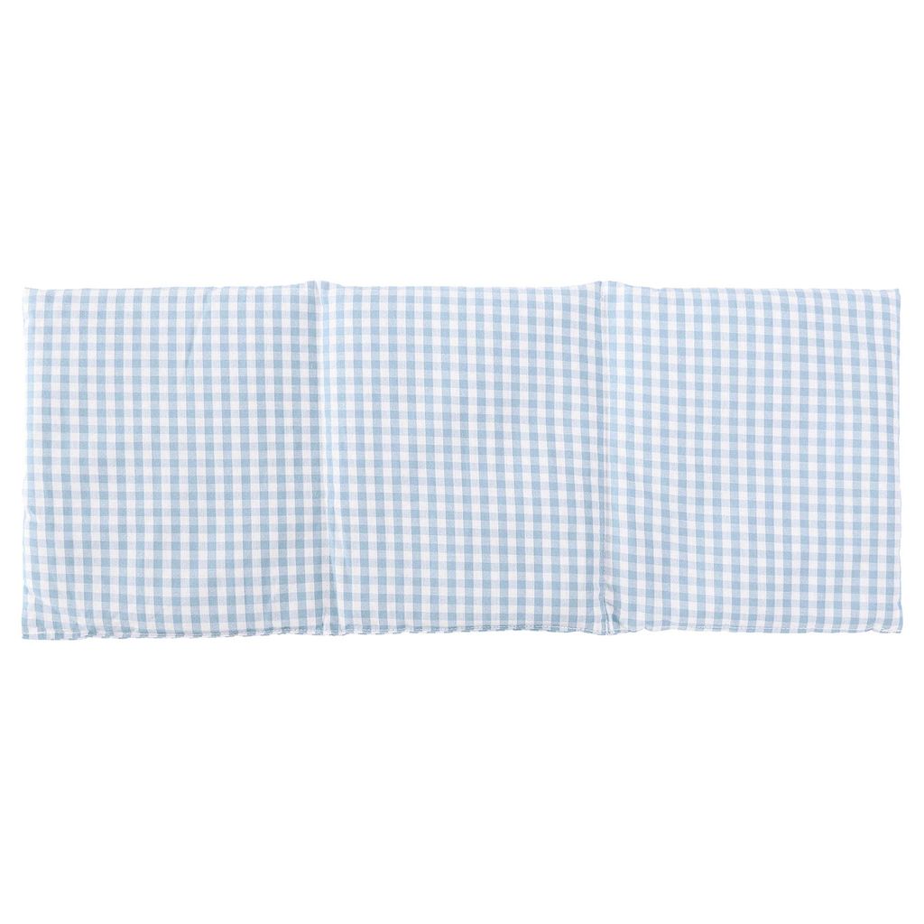 Leinsamenkissen 20x50cm 3-Kammer - Bio-Stoff hellblau-weiß - Wärmekissen und Kältekissen - Körnerkissen