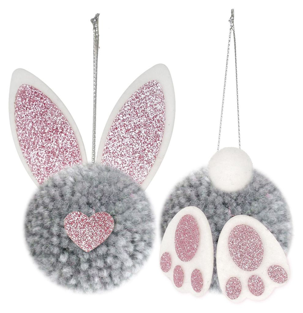 Osteranhänger mit Aufhängeschnur, Vlies-Osterhasen-Ohranhänger, saisonale Osterdekoration