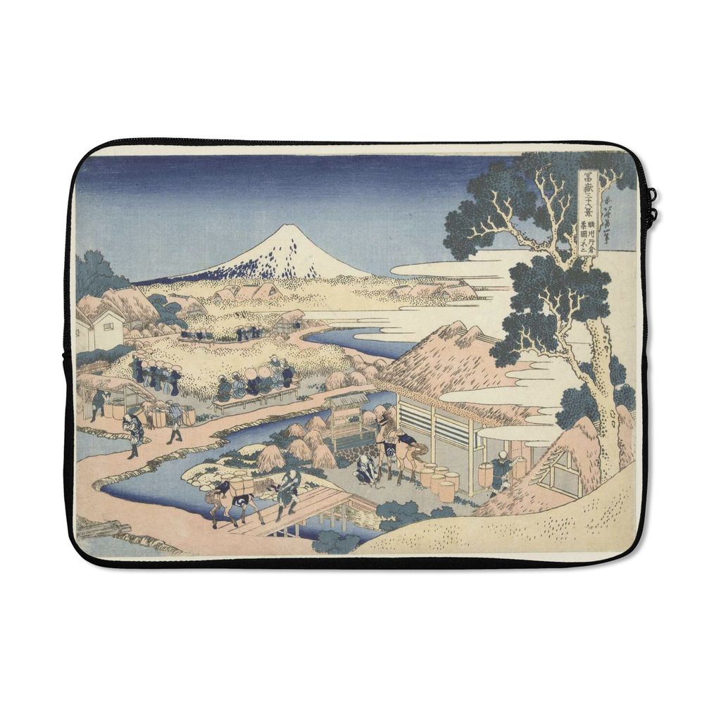 MuchoWow Laptop Hülle 14 ZollDer Fuji von der Teeplantage Katakura in der Provinz Suruga - Gemälde von Katsushika Hokusai Laptoptasche - Laptop...