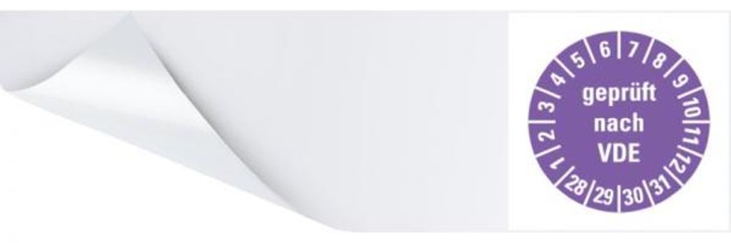 Dreifke Kabelprüfplakette nach VDE 28-31, violett, Folie, 95x25mm, 6...