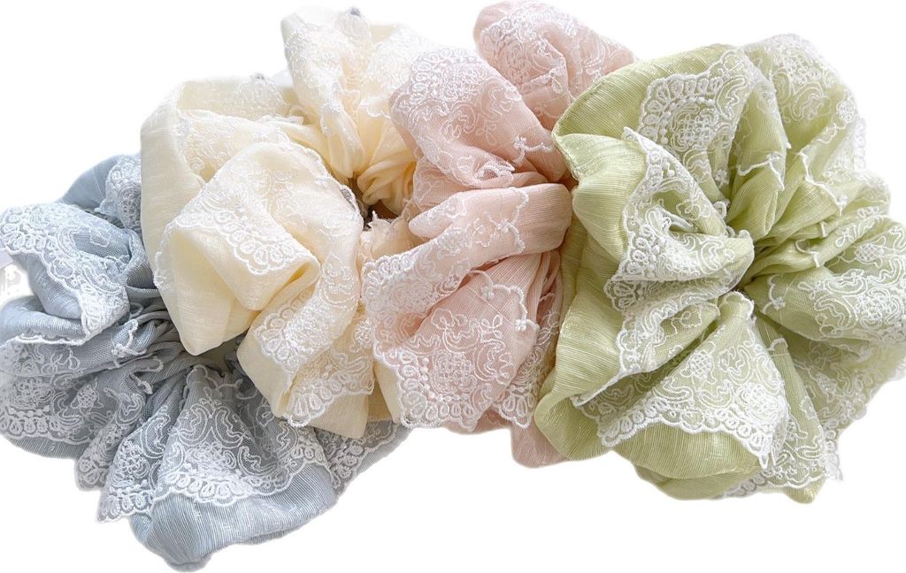 INF Elegante Spitzen-Scrunchies: Haar-Accessoire-Set im französischen Stil