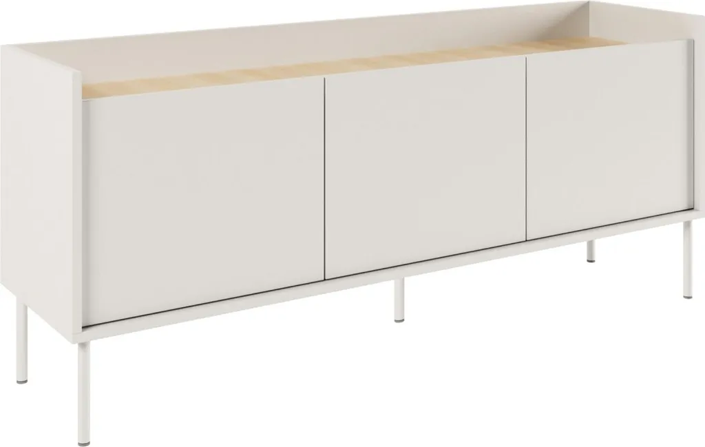 Mobile TV Economico Selsey Tovi 140 cm | Bianco e Rovere 3 Ante