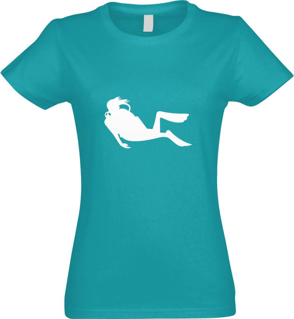 Kiwistar - T-Shirt tailliert - Damen - türkis - Taucher - mit Motiv Bedruckt - Funshirt Design - Sport - Freizeit - Damen - M