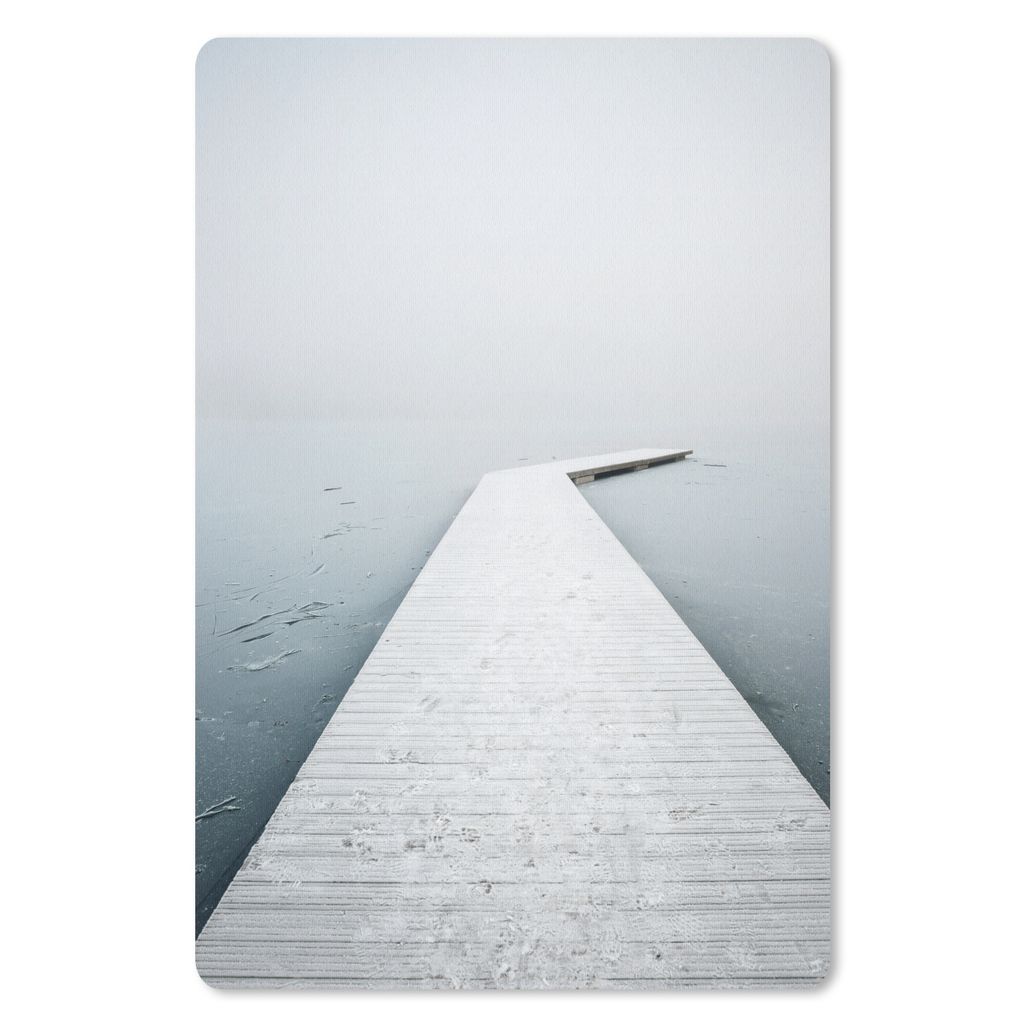 MuchoWow Mauspad Mousepad Ruhiger Steg über einem vereisten See 18x27 cm - Mousepads - Maus Mat - Pad - Mausunterlage