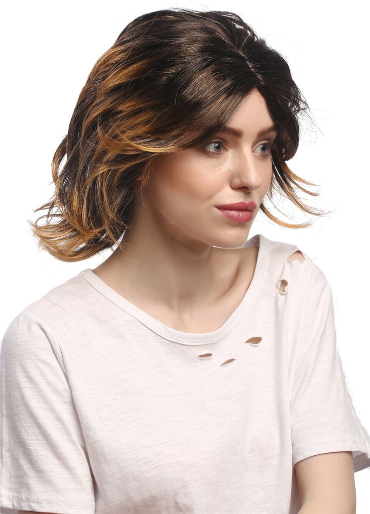 WIG ME UP Perücke Braun Blond Strähnen Wild Kurz Produktbild 