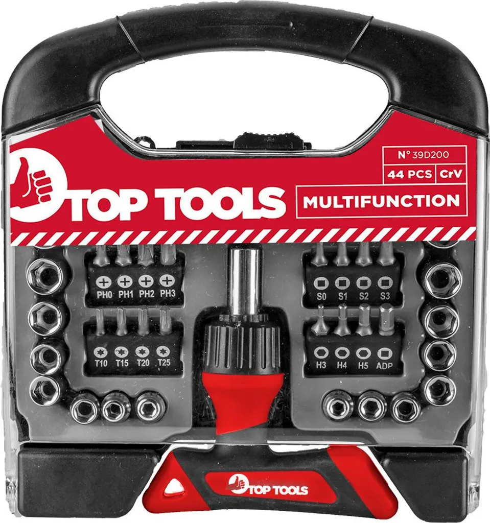 Top Tools Jeu de 44 Embouts de Tournevis avec Poignée Ergonomique