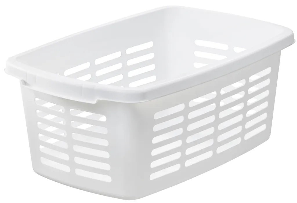Corbeille à Linge Blanche 30L Orthex - Bac de Rangement Ergonomique