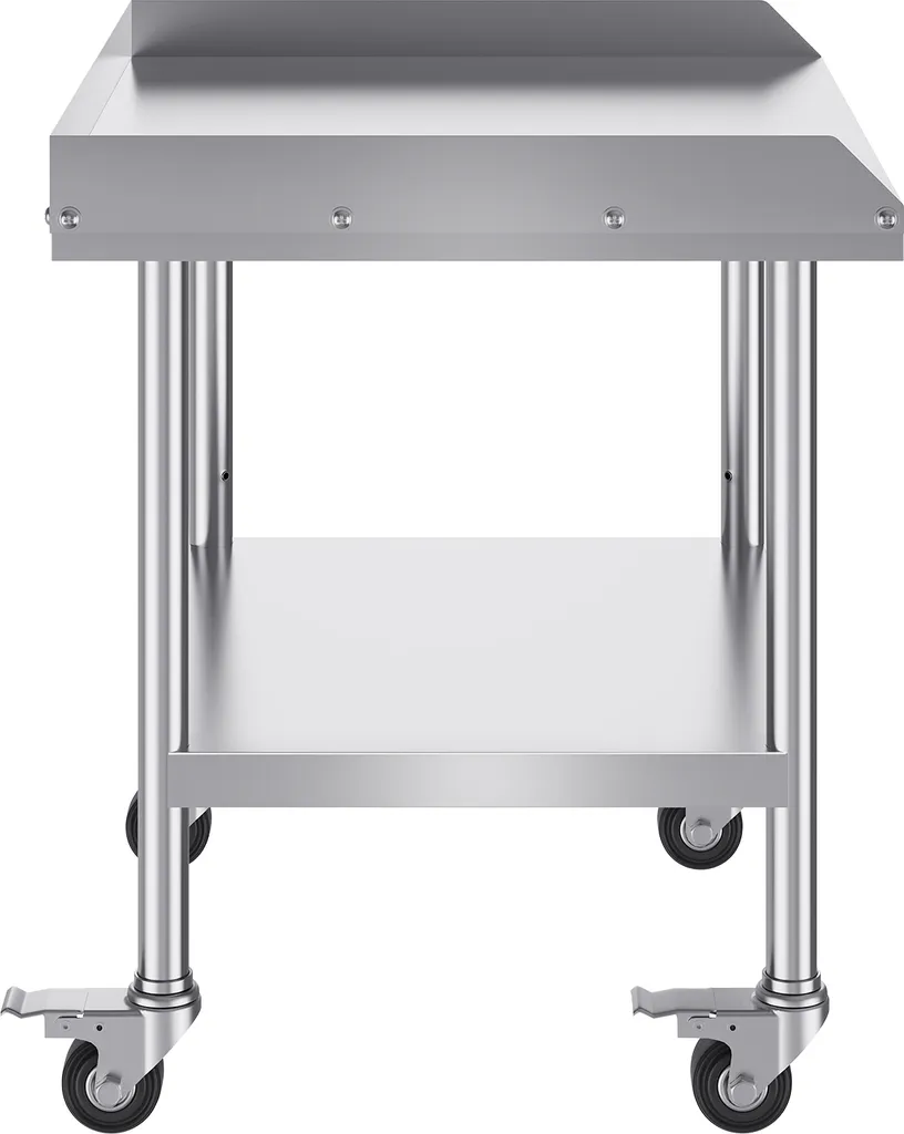 Table de Préparation pour Restaurant et Maison en Inox avec Roulettes