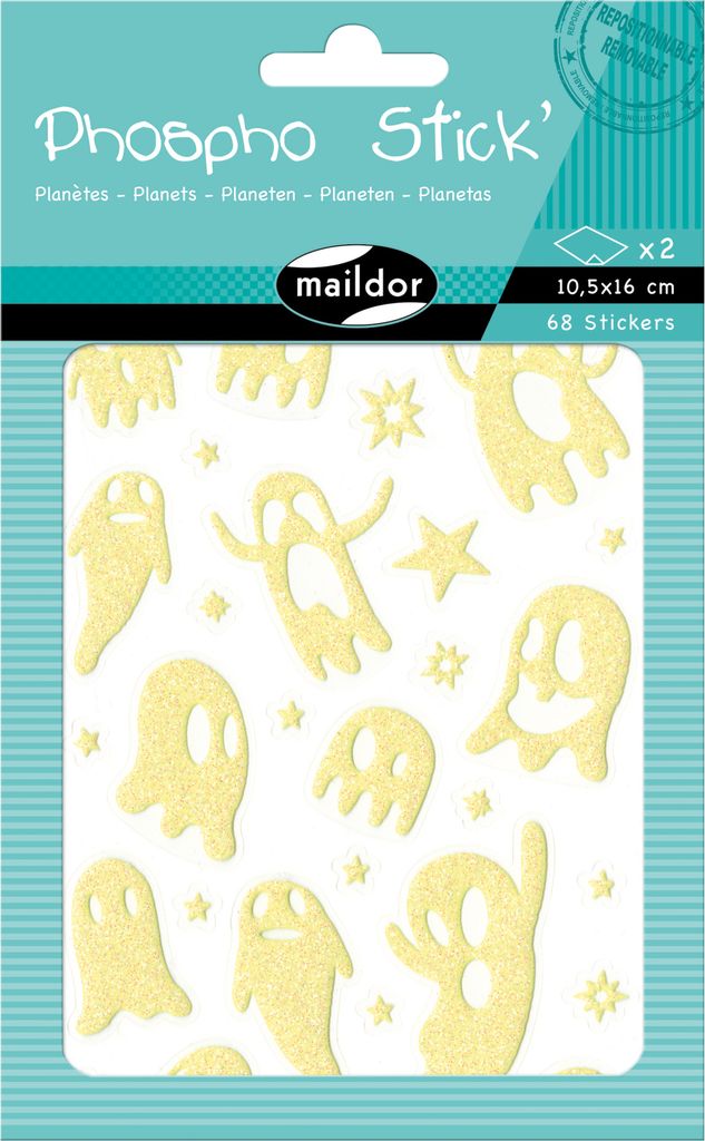 Maildor 10x Phospho' Stick, 2 Stickerbogen 10,5x16cm, Produktbild 
