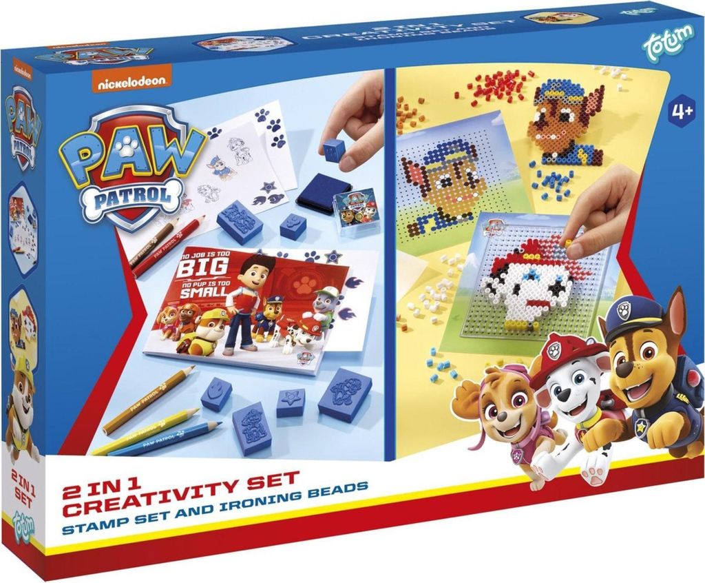 Totum | Paw Patrol 2 in 1 Set | Bgelperlen, Stempel, Tinte, Produktbild 