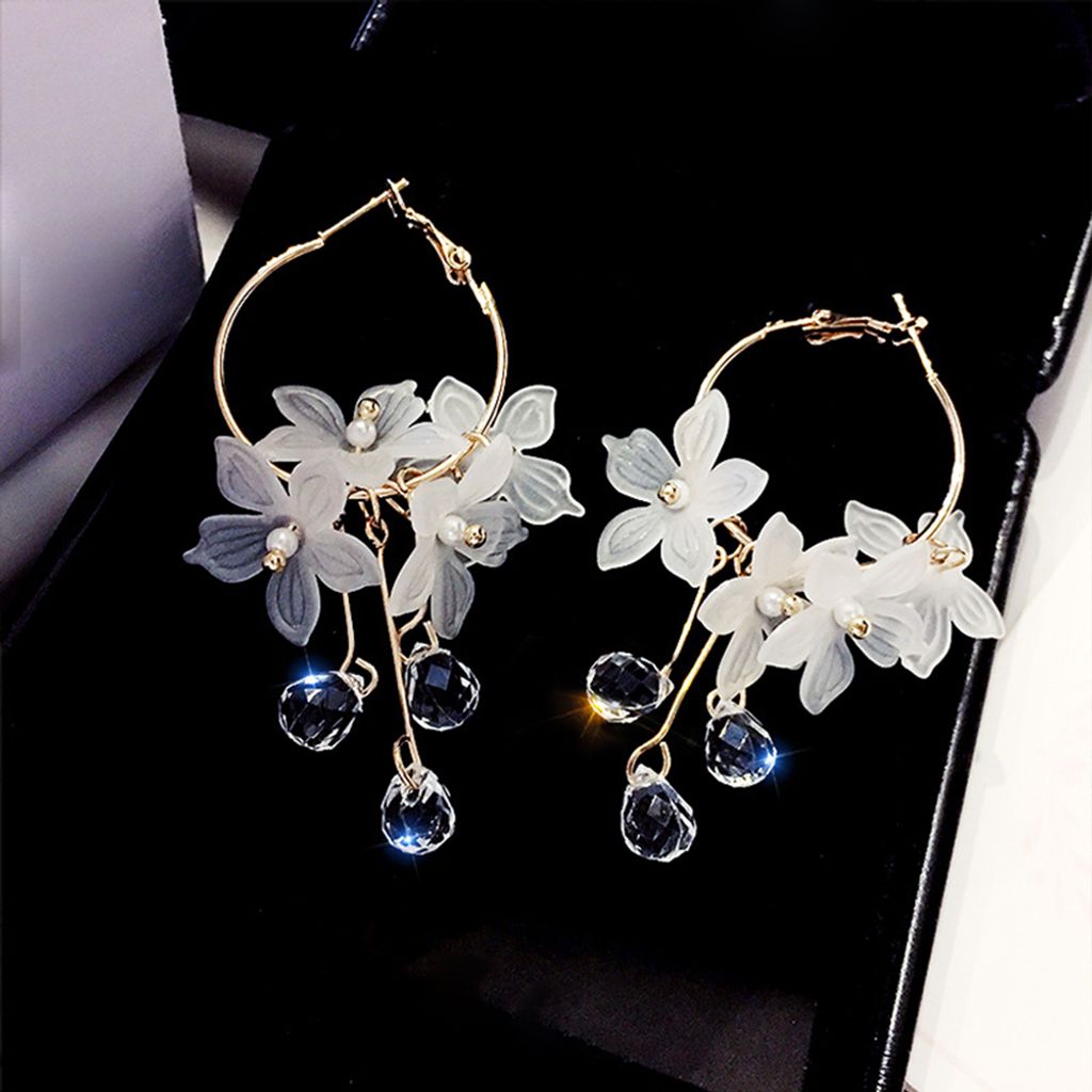 Elegante Frauen Acryl Blume baumeln Leaverback Ohrringe Party Schmuck Geschenke