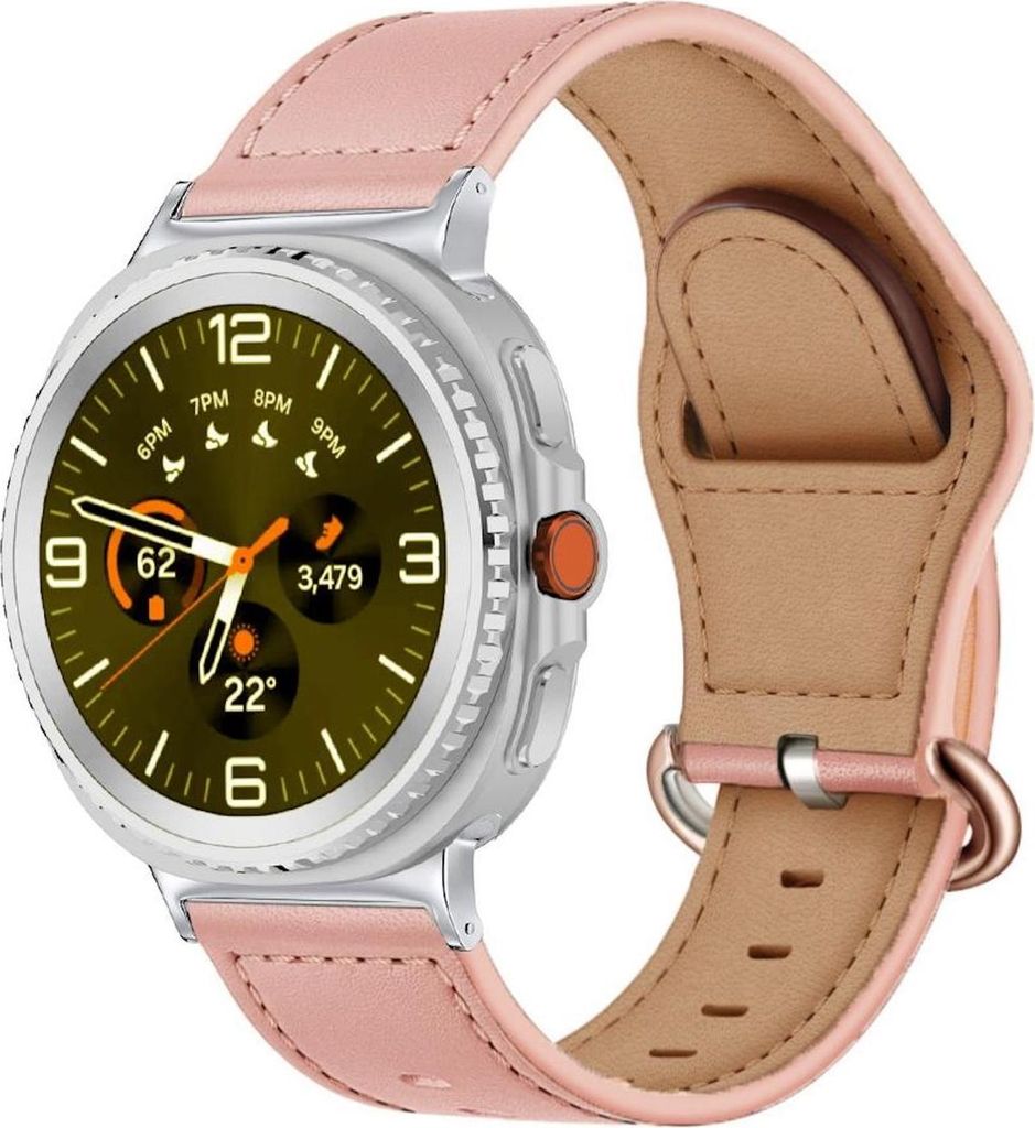 Für Samsung Galaxy Watch 8 / 8 Classic Echt Leder Armband mit Dornschließe Rosa