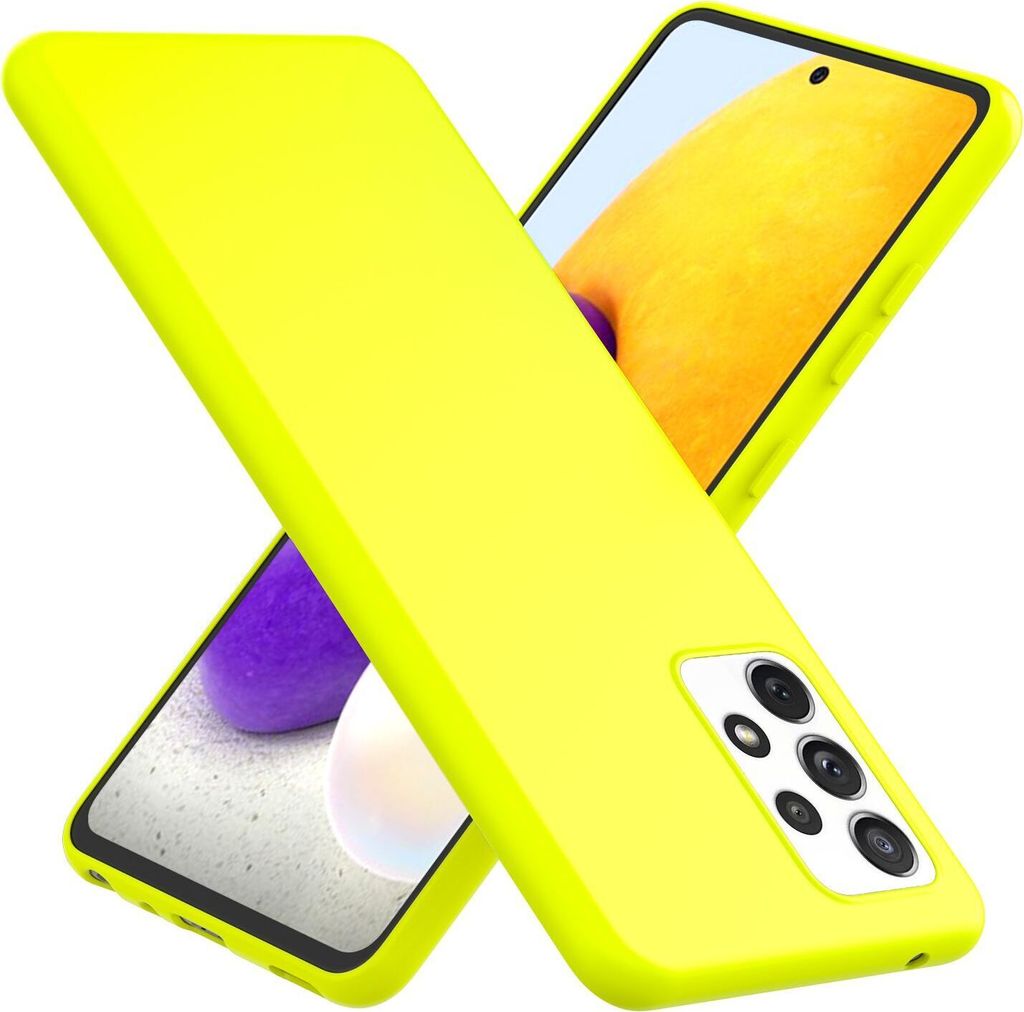 NALIA Neon Handy Hülle für Samsung Galaxy A72, Silikon Soft Case Phone Cover Gelb