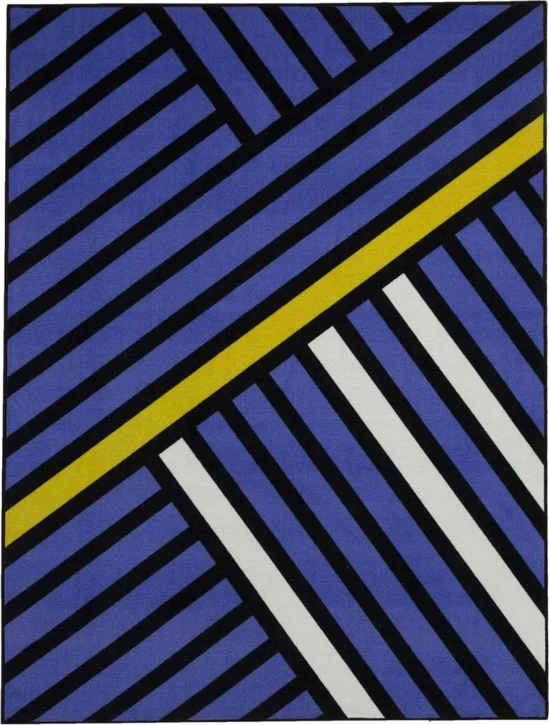 Grand tapis de sol rectangulaire TRIANGLO à motifs triangles pour salon