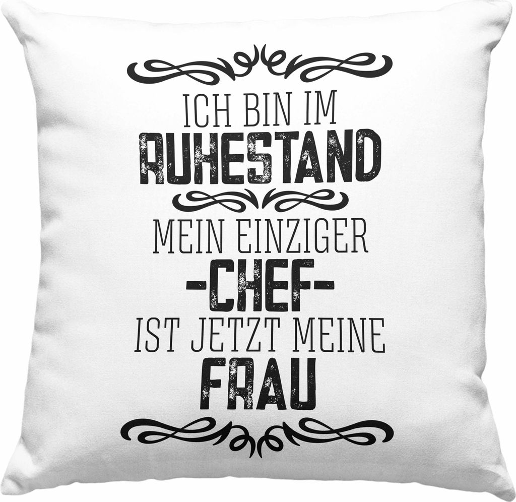Trendation - Lustige Deko-Kissen mit Füllung 40x40 Rentner Geschenk Ruhestand Abschied Abschiedsgeschenk Rente Pension Pensionierung Mann Männer ...
