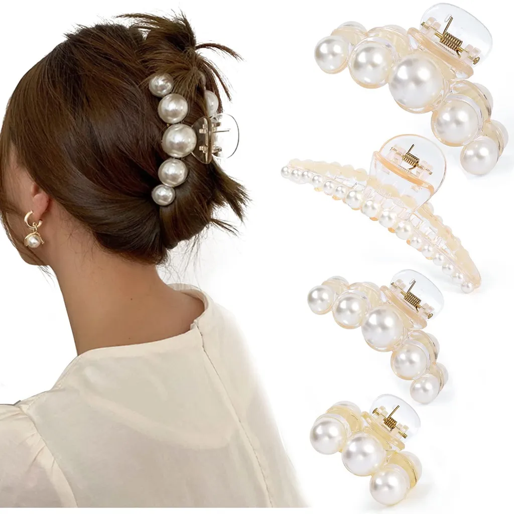 Barrettes à Perles Grandes Dimensions pour Maintien Fort Cheveux Épais