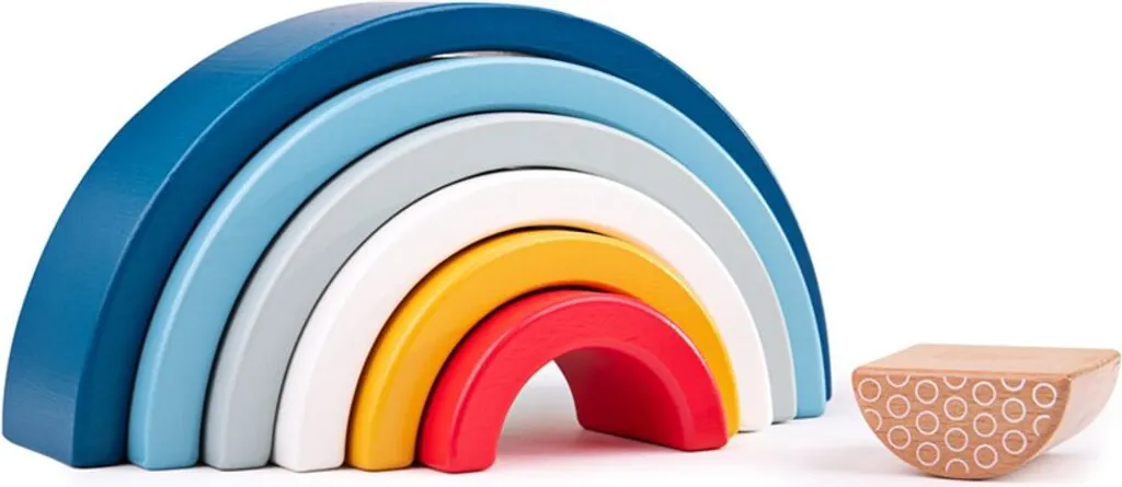 Arc-en-ciel Bleu Montessori en Bois pour l'Éveil et la Motricité Fine