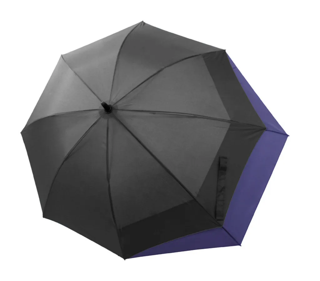 Parapluie Solide Incassable Doppler Fiber Long Automatic Gris et Bleu