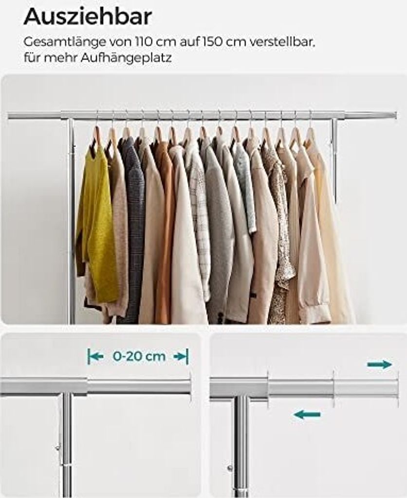 Chromowany wieszak na ubrania mobilna garderoba 150 cm Zdjęcie produktu 34