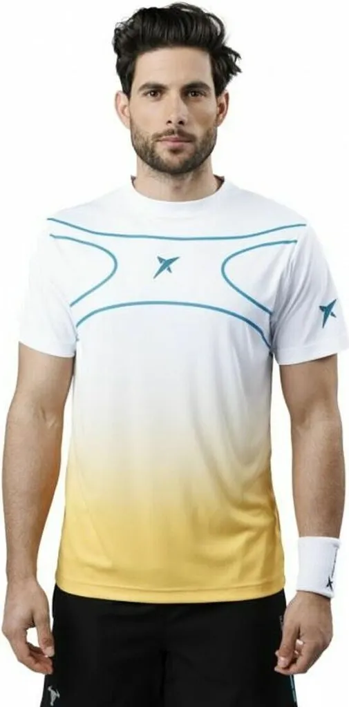Maillot de Padel Homme Respirant Drop Shot Alsai Campa Blanc Taille M