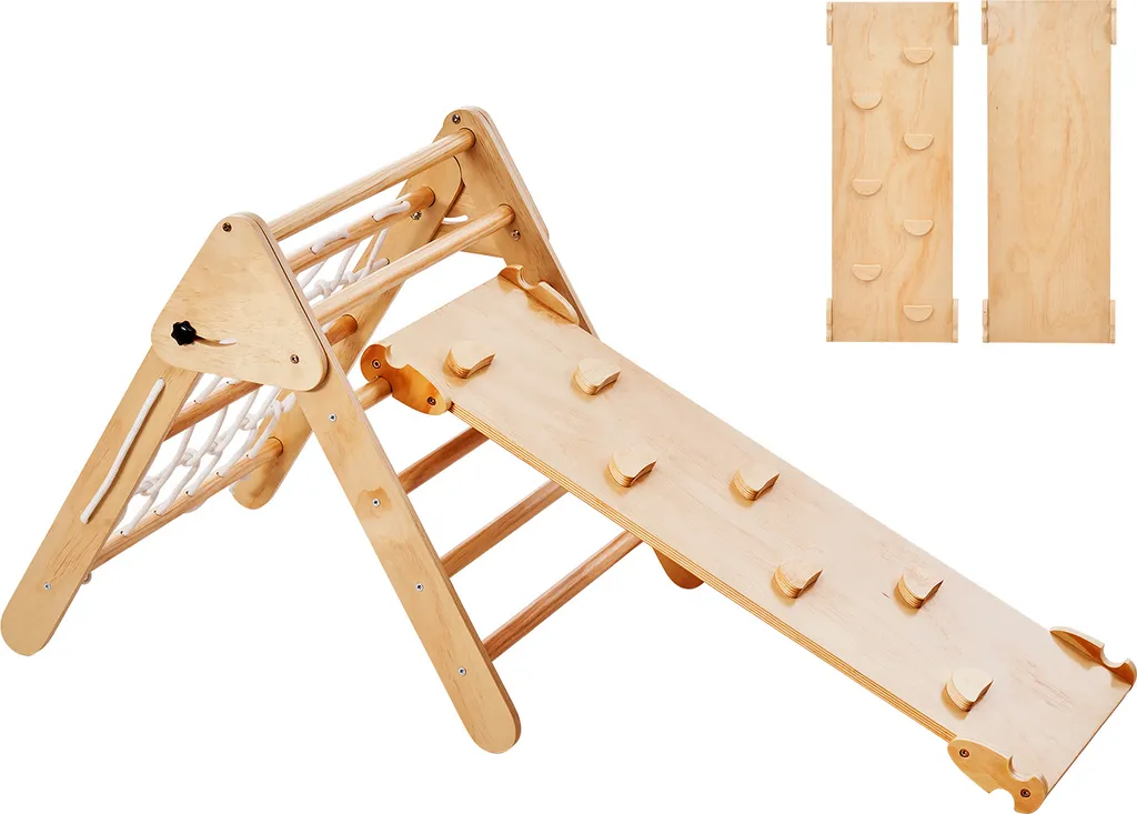 Triangle de Pikler 5-en-1 Multicolore en Bois pour Bébé de 1 à 3 Ans