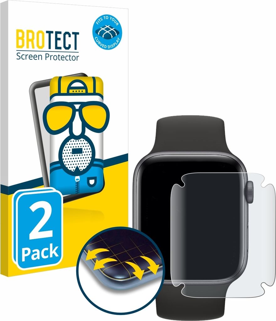 2x BROTECT Fullscreen Schutzfolie für Apple Watch SE (44 Produktbild 