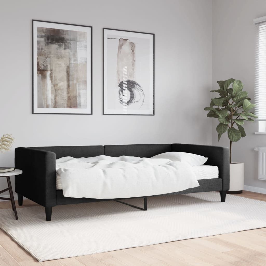 "2026 Promotion" Tagesbett mit Matratze - Schwarz - 100x200 cm - Stoff - Polsterbett CC10355