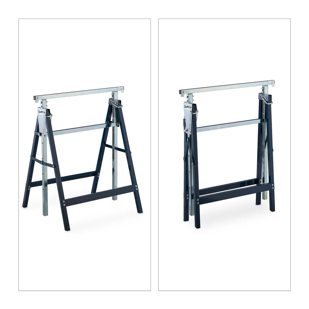 Tréteau d'Échafaudage à Hauteur Variable en Acier Robuste - Lot de 2 - 6
