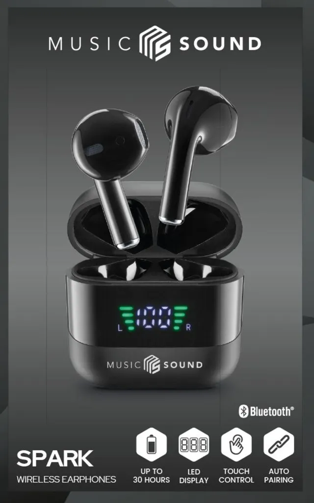 Écouteurs Bluetooth Spark Noir - Fini les Fils Emmêlés avec Cellularline