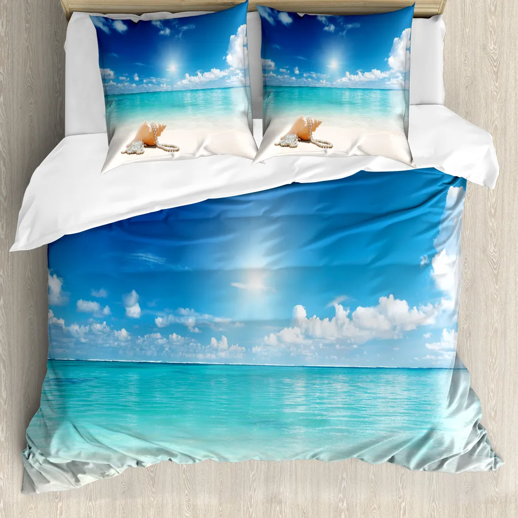 Set Letto Matrimoniale ABAKUHAUS Tropical Beach Digitale 3 Pezzi