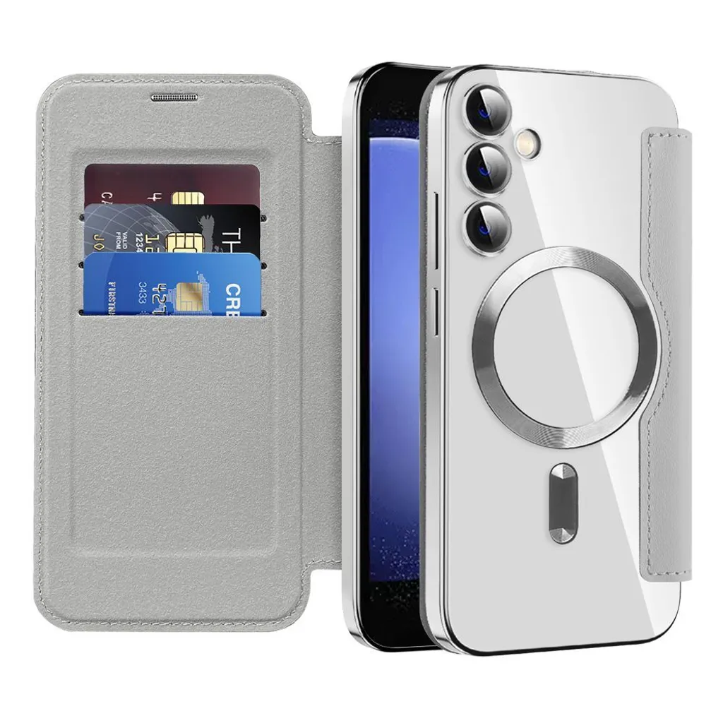 Custodia Samsung S23 FE MagSafe Argento - Cover Trasparente Premium