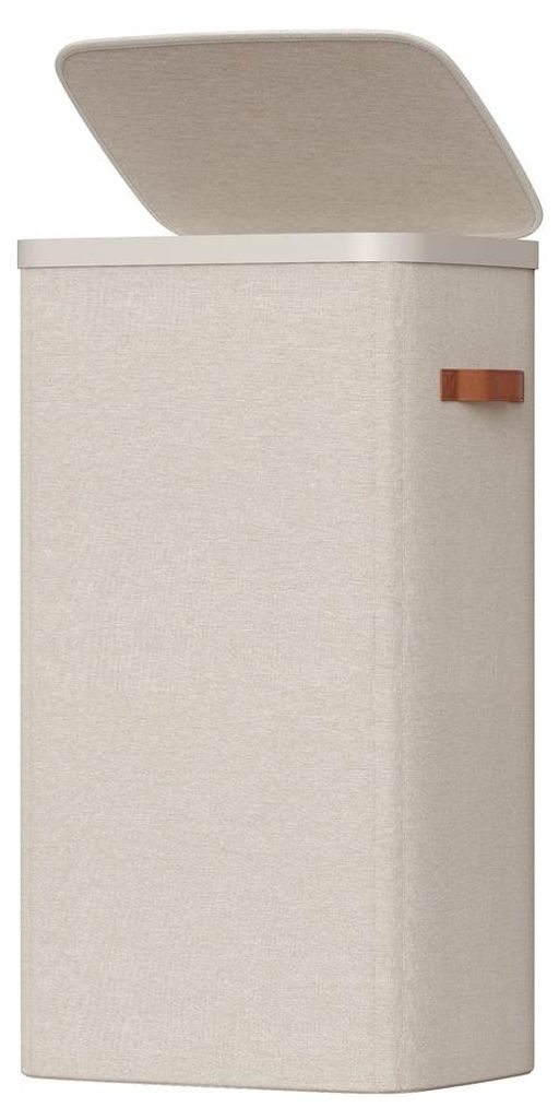 Wäschekorb 100 L mit Deckel und Griffen | Beige | 32x42x75 Produktbild 