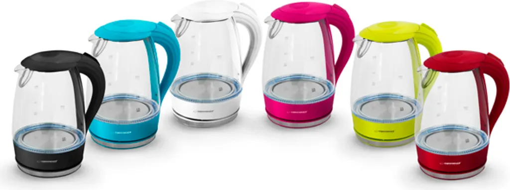 Esperanza EKK011K Bollitore 1.7 Litri 2200W Vetro e LED Blu Nero - 6