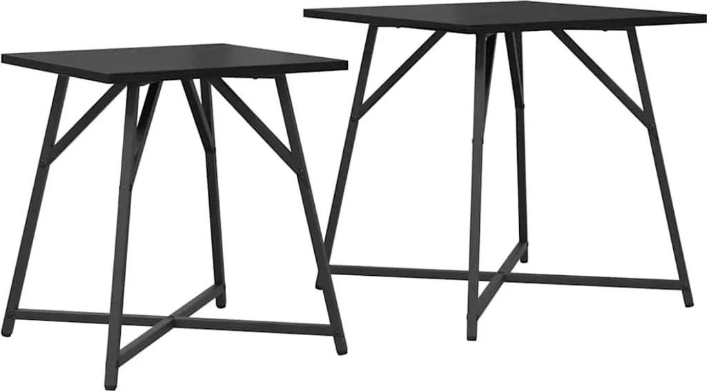 SYFAX™ Set 2 Tavolini Rovere Nero: Design Industriale e Funzionalità